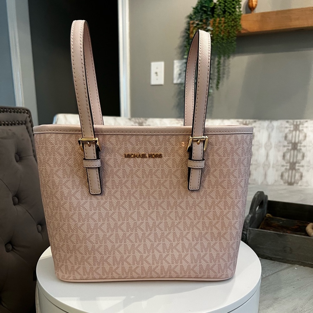 NWOT Michael Kors Jet Set Travel Extra-Small Logo Top-Zip Tote Bag